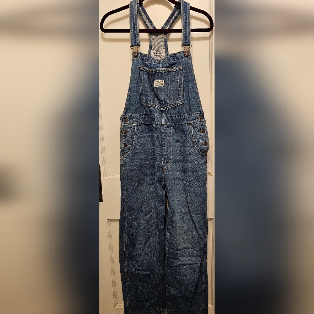 Denim Overalls with Button Details